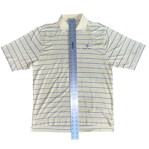 Footjoy FJ Mens Golf Polo Shirt Size Medium Yellow Stripe Short Sleeve Stretch - Picture 8 of 13